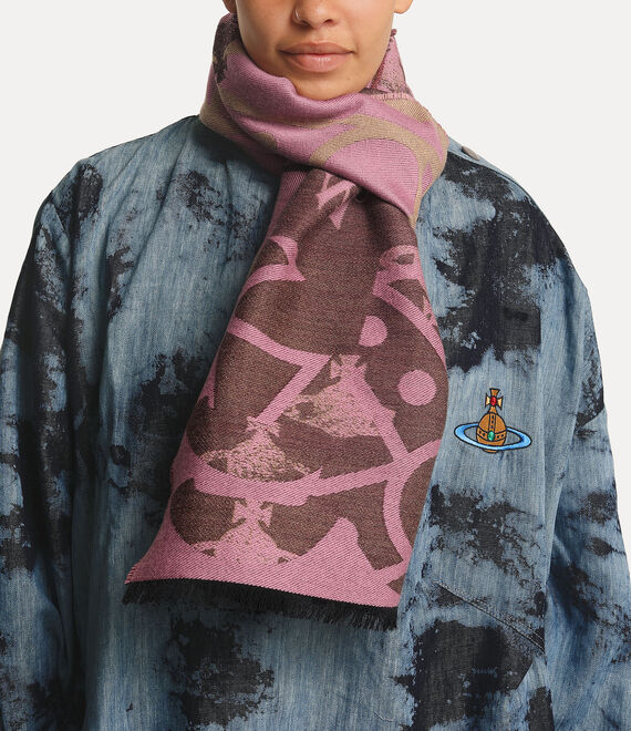 Vivienne Westwood 35X195 POLO ORB JACQUARD SCARF pink